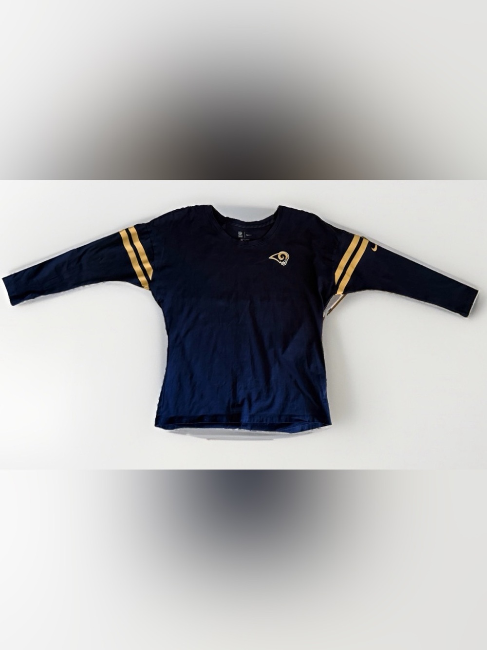Nike Los Angeles Rams NFL Long Sleeve Shirt Blue Gold Stripes Size L